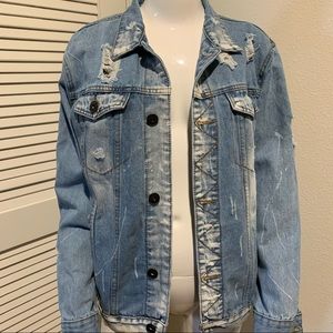 Rolling Paper NYC Denim Distressed Jacket